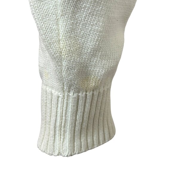 Oscar De La Renta Men’s Sweater Pullover Vtg M Cream Geometric Pattern Cotton - Picture 15 of 16